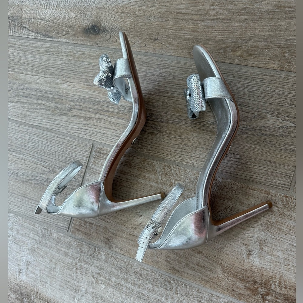 MICHAEL KORS PARIS SANDAL SILVER Size 9 - Picture 4 of 7